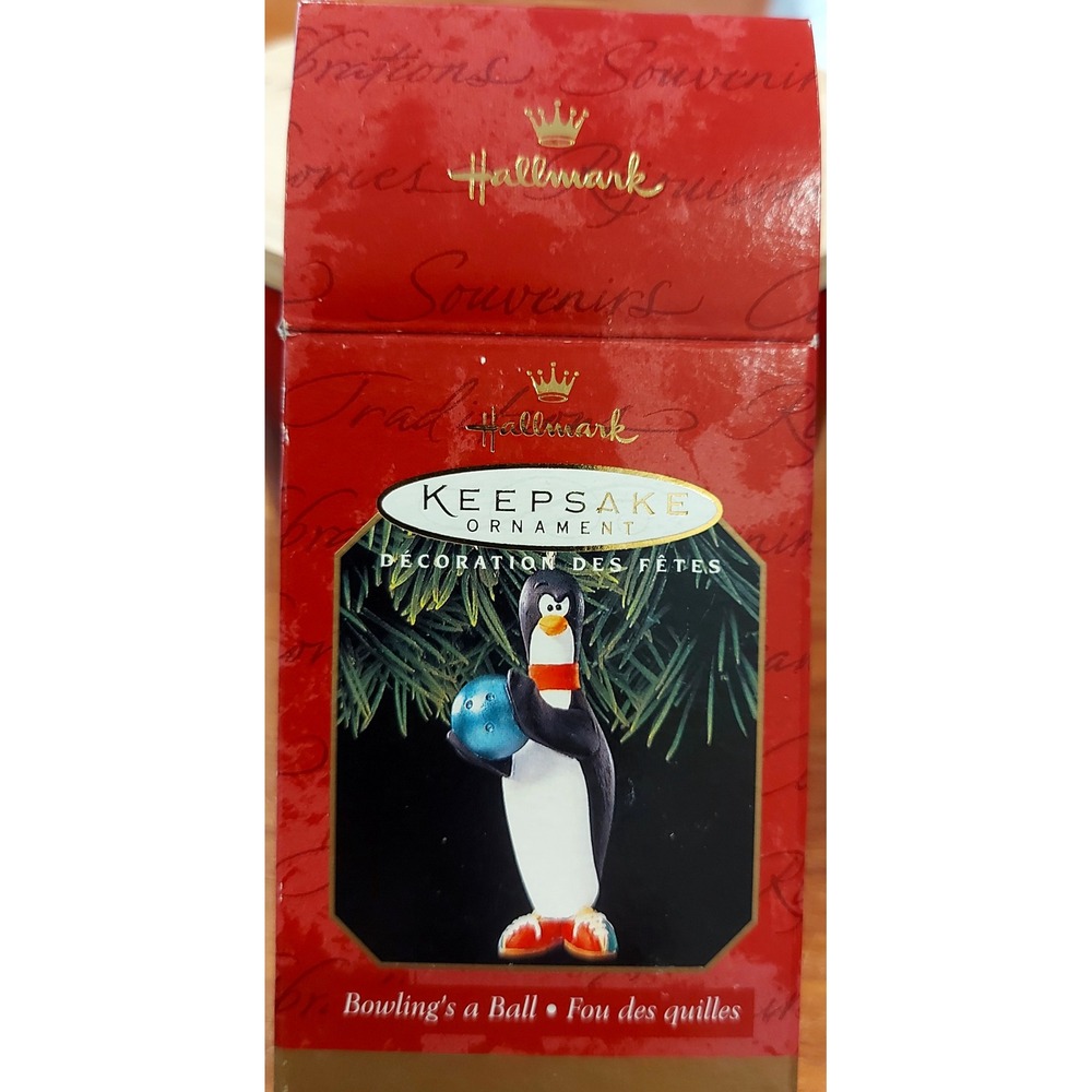 Vintage Hallmark Keepsake Ornament 1999 Bowling's a Ball Penguin Kristina Kline
